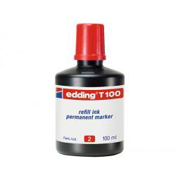 Tinta rotulador edding t-100 rojo bote 100 ml