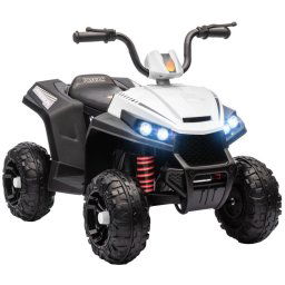 Aiyaplay Quad Eléctrico Para Niños De +3 Años Con Batería 12v Blanco