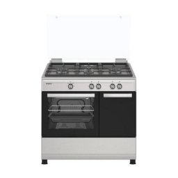 Cocina gas butano Acero Inox 4 fuegos libre instalación con cajón vajilla