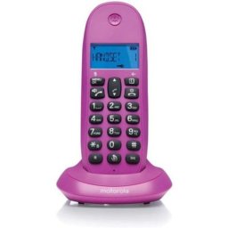 Teléfono inalámbrico Morado 1.8" LCD Altavoz LED 5 terminales marcación rápida