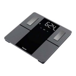 Báscula inteligente negra bluetooth conectividad app pantalla LCD 180 kg