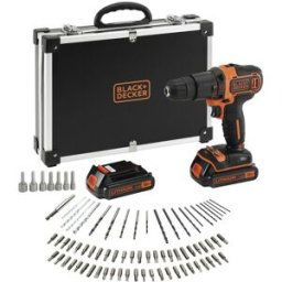 Black & Decker Taladro Percutor a Batería 18 V BDCHD18BAFC-QW 2 baterías + accesorios... Naranja / Negro