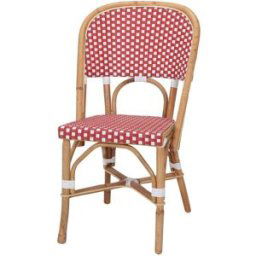 MISTERWILS Silla De Ratán - Rojo - 88x49x54