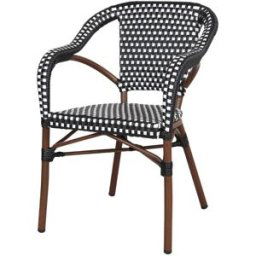 MISTERWILS Silla De Ratán Sintético Imperio - Negro - 82x56x58