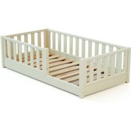 Jurababy Cama infantil de madera 70x140 cm - Blanco Perla