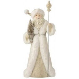 J-line Papá Noel de resina blanco de 20x26x57.5 cm