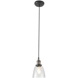 Signature Lámpara techo casquillo latón y campana de cristal - A29 cm