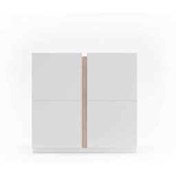 Herdasa Zapatero melamina blanco veteado detalle roble claro 90x95x35 cm