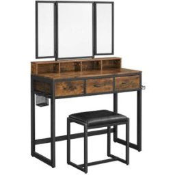 Calicosy Consola de maquillaje con espejo - L90 cm - Negro