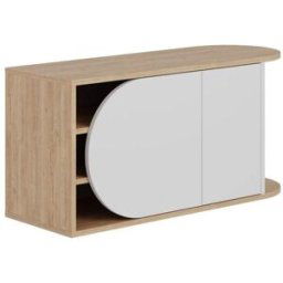 Calicosy Mueble de zapatos 2 puertas L104 cm - Efecto Blanco y roble