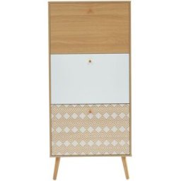 Baita MUEBLE zapatero con diseño y efecto roble 60cm