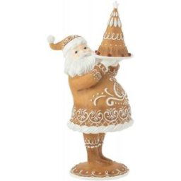 J-line Papá Noel de resina marrón 22.5x16.5x43 cm