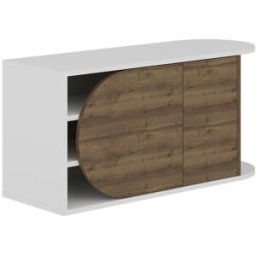Calicosy Mueble de zapatos 2 puertas L104 cm - Efecto Blanco y madera
