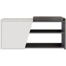 Calicosy Mueble de almacenamiento de zapatos antracita y blanco L104,6 cm