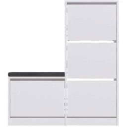 Calicosy Mueble para zapatos 4 puertas L105 cm - Blanco