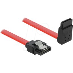 DELOCK 83974 - Cable SATA de 6 Gb/s recto hacia arriba en ángulo de 50 cm rojo