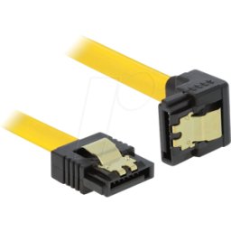 DELOCK 82479 - Cable SATA 3 Gb/s recto hacia abajo en ángulo de 50 cm amarillo