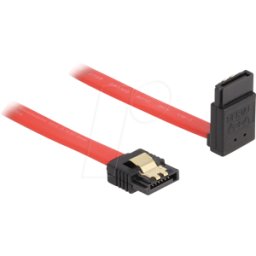 DELOCK 83973 - Cable SATA de 6 Gb/s recto hacia arriba en ángulo de 30 cm rojo