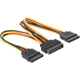 DELOCK 60143 - Cable de alimentación SATA de 15 contactos macho > 2 x SATA de a