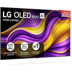 LG TV OLED evo AI G5 195cm (77') OLED77G55LW, Smart TV 4K, soporte pared incluido. Negro