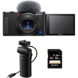 Sony ZV-1 cámara compacta para vlogging con vídeo 4K + Empuñadura VCT-SGR1 + Tarjeta SD 32 GB(ZV1KIT.YE).