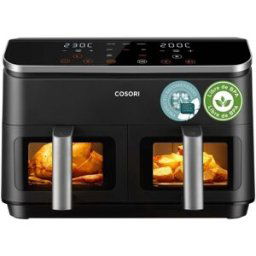 Cosori Freidora de aire Dual Basket Chef Edition con doble cesta con capacidad de 8,5 litros. Negro
