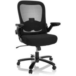 hjh OFFICE Silla giratoria XXL Tela / Tejido de malla Negro