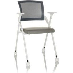 hjh OFFICE silla plegable Piel sintética/Tejido de malla Gris