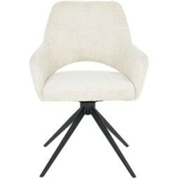 Drawer Silla de oficina de tela rizada y metal - Beige jaspeado