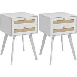 Homcom Mesillas de noche 40x40x60 cm blanco
