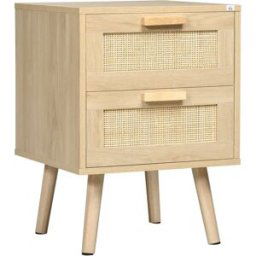 Homcom Mesilla de Noche 40x40x56 cm Madera Natural