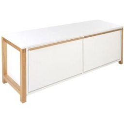 Woodman Banco de entrada con almacenamiento para zapatos 2 puertas - Blanco