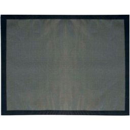 Oviala Alfombra de barbacoa y plancha de PVC negro de 150 x 120 cm