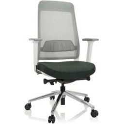 hjh OFFICE Silla de oficina profesional Tela / Tejido de malla Verde Oscuro/Gris