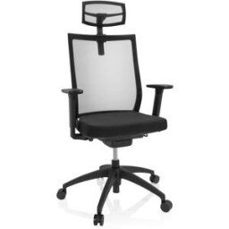 hjh OFFICE Silla de oficina profesional Tela / Tejido de malla Negro