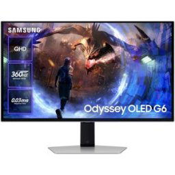 Samsung Monitor PC Gaming Odyssey OLED G6 68,5 cm (27') QHD, 0.03ms, Max 360Hz, FreeSync Premium Pro, 250 nits. Plata