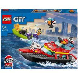 Lego Juguete de Construcción Lancha de Rescate de Bomberos y Barco Zodiac para la Bañera City - 60373.