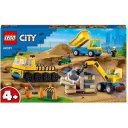Lego Camiones de Obra y Grúa con Bola de Demolición City - 60391.