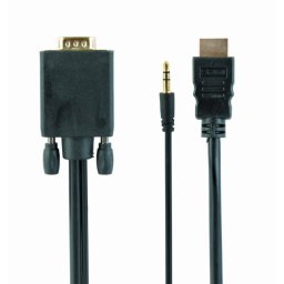 Conversor HDMI a VGA Gembird A-HDMI-VGA-03-10 3 m con Audio 3.5 mm Full HD Negro