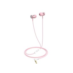 Auriculares Havit 6939119030148 con cable Jack 3.5 mm para música, In-ear, color rosa