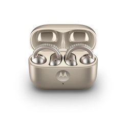 Auriculares Motorola moto buds loop inalámbricos Bluetooth con Cancelación de Ruido, micrófono y protección repelente al agua, color beige