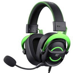 Auriculares Havit 6939119065164 con cable, gaming, jack 3,5 mm, micrófono boom, negro y verde