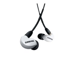 Auriculares Shure AONIC 215 con cable, cancelación activa de ruido, micrófono en línea, uso para llamadas y música, translúcido blanco