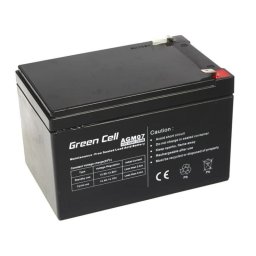 Batería Green Cell AGM 12V 12Ah 12000mAh Plomo Sellado Negro 1 pieza