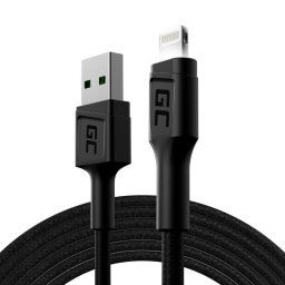 Cable Lightning Green Cell KABGC12 2 m USB A Macho Negro