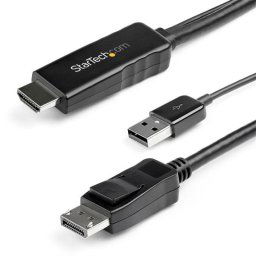 StarTech Conversor Activo de HDMI a DisplayPort 4K 30Hz 3m Negro