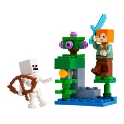 Set LEGO Minecraft Confrontacion En La Cueva Exuberante 30705 Alex y Esqueleto 40 piezas