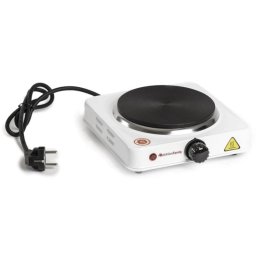 Cocina eléctrica Melchioni Cook 1 placa hierro fundido 1000W compacta blanca