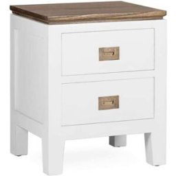 MOYCOR Mesita de noche de madera blanca anch. 45 cm