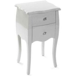 Versa Home Mesilla de noche con 2 cajones en madera aglomerada blanco